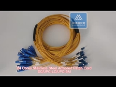 24 هسته از فولاد ضد زنگ زره دار پلچ پرش SC-LC زرد LSZH