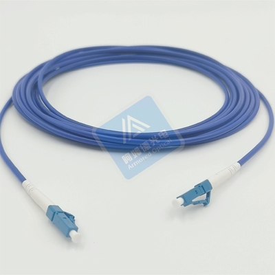Simplex armored fibre optic cable 10m LC UPC 3.0mm Blue PVC Flame Resistant FTTH