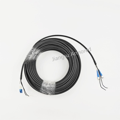 Duplex 7.0mm SM Armored CPRI Patch Cord With Pulling Eye FTTA Patch Cord Black LSZH
