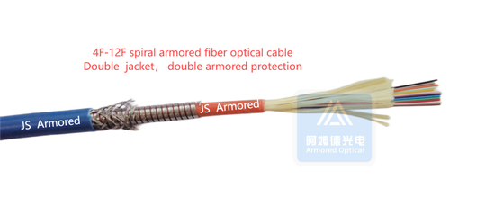 8 Cores Armored Fiber Cable 7.5mm SM Blue LSZH Double  Jacket FTTH Rodent Resistant