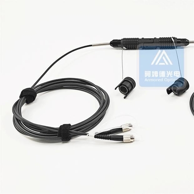 4 Core Tactical Armored Patch Cable Pro Beam Military Cable Jumper 5.0mm Black TPU Jacket