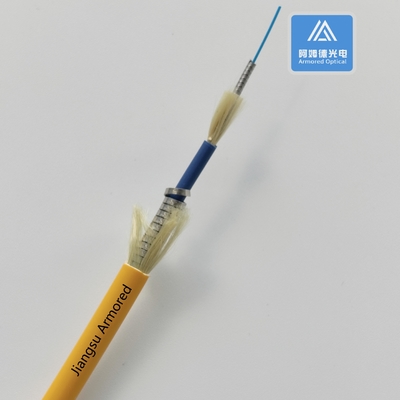Simplex SM Armored Fiber Cable Orange PVC Micro Armored Fiber Cable  6.5mm  FTTH Rodent Resistant
