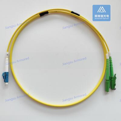 Duplex SM E2000-DLC-1M Fiber Patch Cord Yellow LSZH Patch Cable Assembly