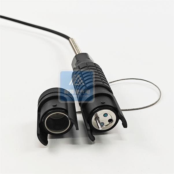 2 Core Armored Patch Cord Military Jumper Cables 5.0mm Black TPU Jacket Pro Beam FC