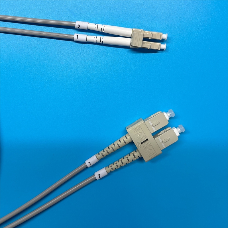 Armored Duplex Fiber Optic Patch Cable 3m DLC DSC 2x3.0mm Grey LSZH FTTH Flat Cable