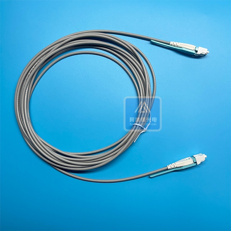 Armoured Fiber Optic Cable Multimode Lszh Fiber Patch Cord FTTH 3.0mm Grey