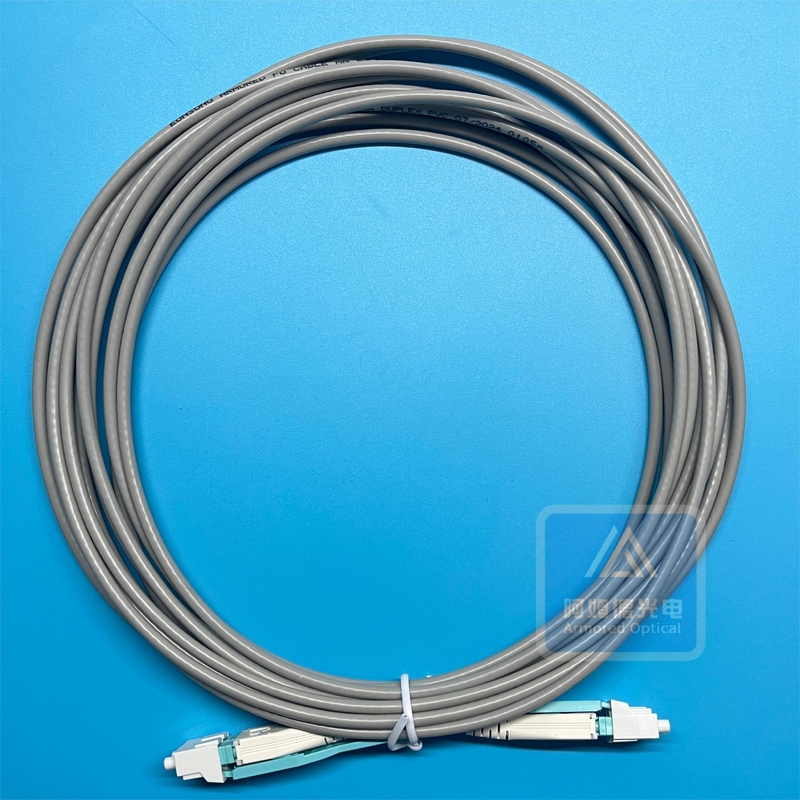 Armoured Fiber Optic Cable Multimode Lszh Fiber Patch Cord FTTH 3.0mm Grey