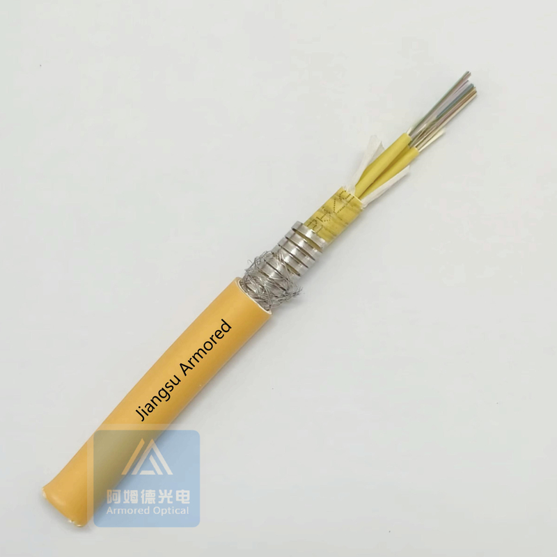 48 Strand Single Mode Armored Fiber Optic Cable 10.5mm Orange LSZH Data Center