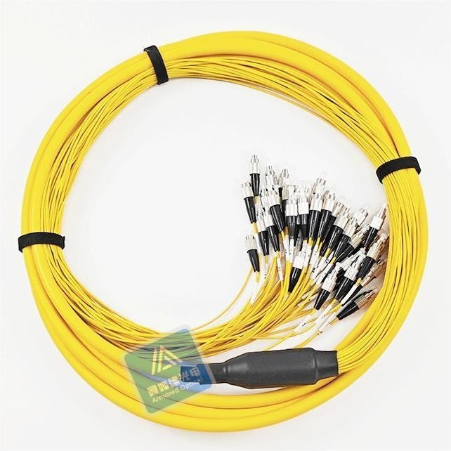 48 Strand Single Mode Armored Fiber Optic Cable 10.5mm Orange LSZH Data Center