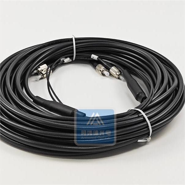 Duplex Fiber Jumper Armored Fiber Patch Cord Fc To Fc 50m 5.0mm Black LSZH