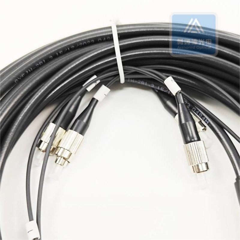 Duplex Fiber Jumper Armored Fiber Patch Cord Fc To Fc 50m 5.0mm Black LSZH