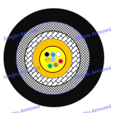 12 Core Armored Fiber Optical Cable 5.0mm SM LSZH Double Jacket FTTH