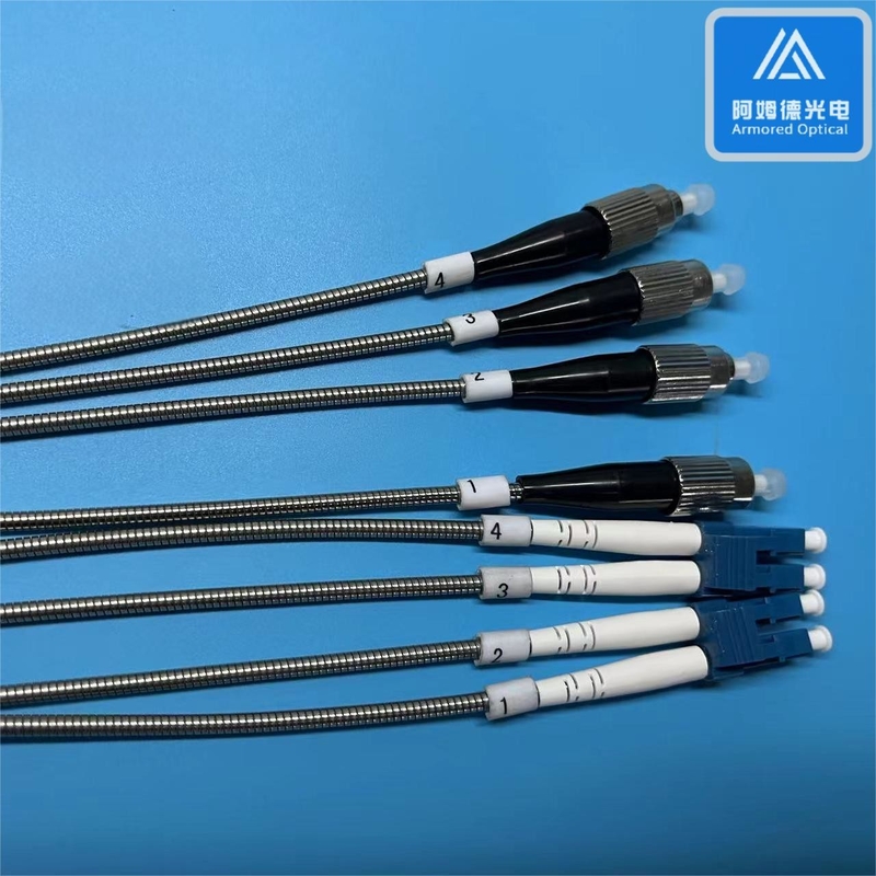 4 Cores SM Armored Fiber Jumper FTTA LC FC Patch Cord 100M LSZH