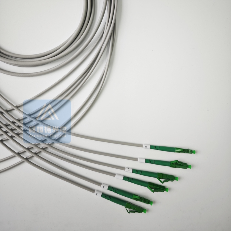 FC APC LC APC Patch Cord 6F Armored Patch Cord 2m 5.0mm Grey PVC Jacket