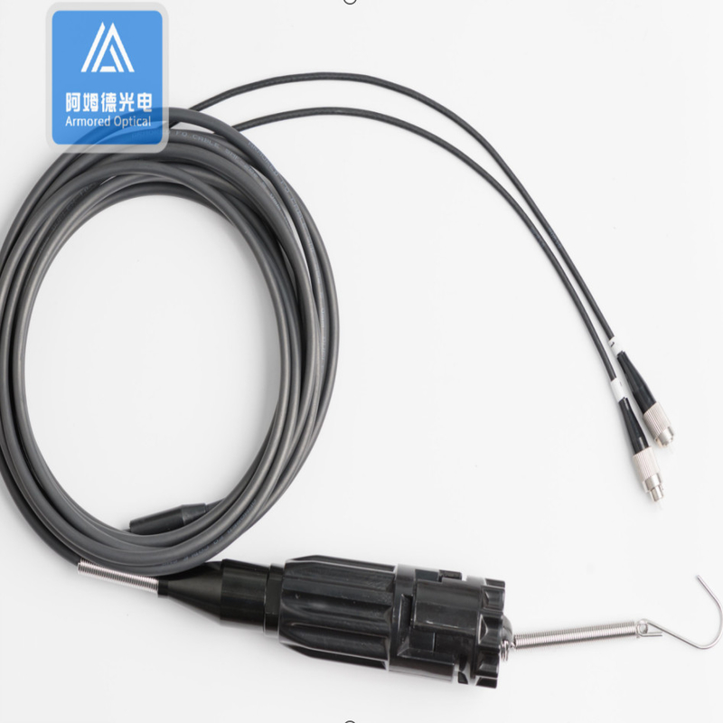 2 Core 5.0mm Armored Tactical Fiber Patch Cord Military Jumper TPU Jacket Emergency