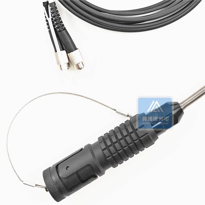 4 Core Tactical Armored Patch Cable Pro Beam Military Cable Jumper 5.0mm Black TPU Jacket