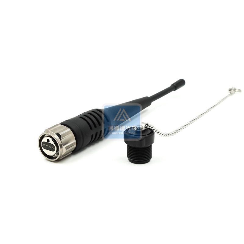 Armored Fiber Optic Patch Cord 4 Core ODC Connector 5.0mm Black TPU