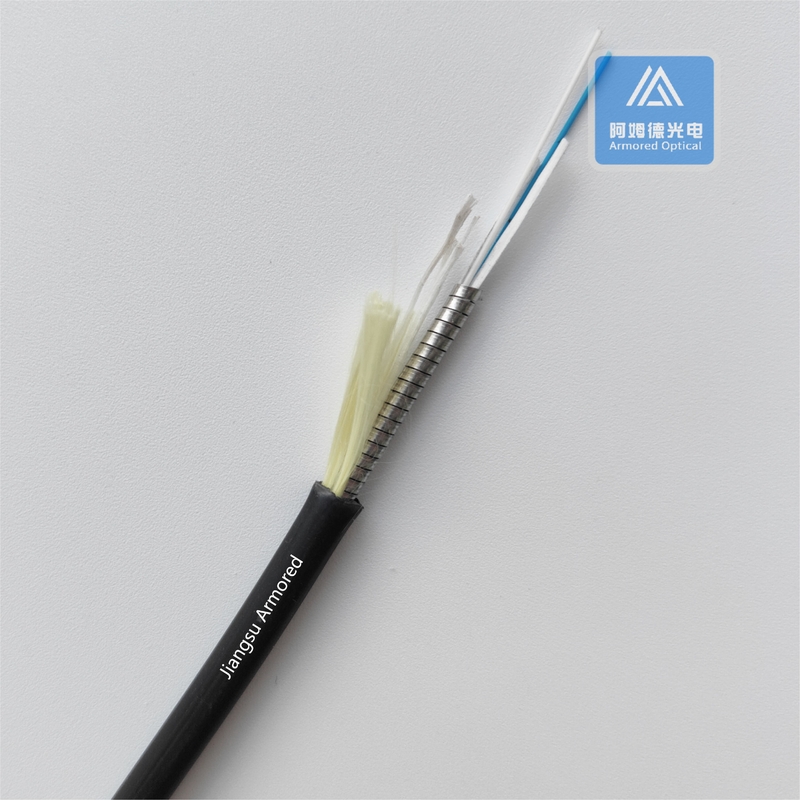 Fiber Optic Armored Cable 2 Core SM FTTA Spiral 5.0mm Black LSZH FTTH CPRI