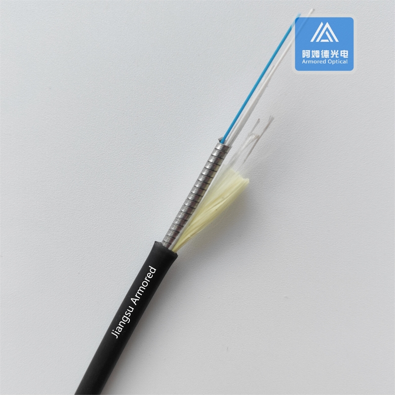 Fiber Optic Armored Cable 2 Core SM FTTA Spiral 5.0mm Black LSZH FTTH CPRI