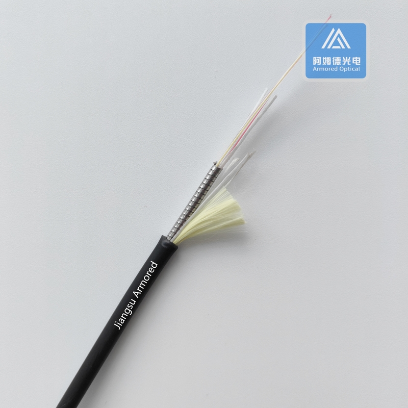 G657B3 2 Core FTTA Spiral Armored Fiber Cable Slitter 5.0mm LSZH Water Blocking