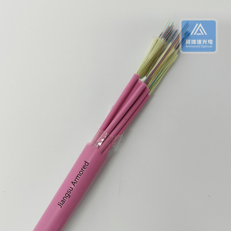 OM4 96 Core Fiber Optic Cable Pink Break Out Fiber Cable Data Center LSZH 13.5mm