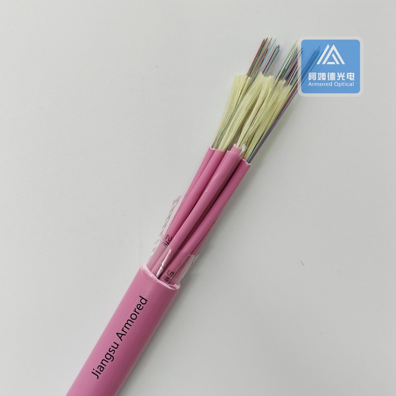 OM4 96 Core Fiber Optic Cable Pink Break Out Fiber Cable Data Center LSZH 13.5mm