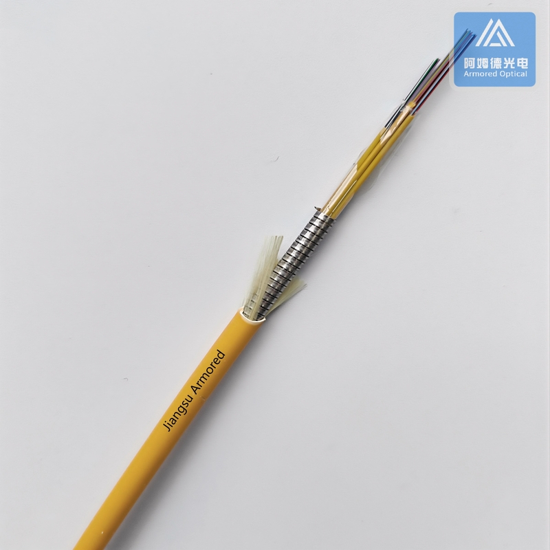 48 Cores SM 6.0mm Armored Fiber Patch Cable Yellow LSZH